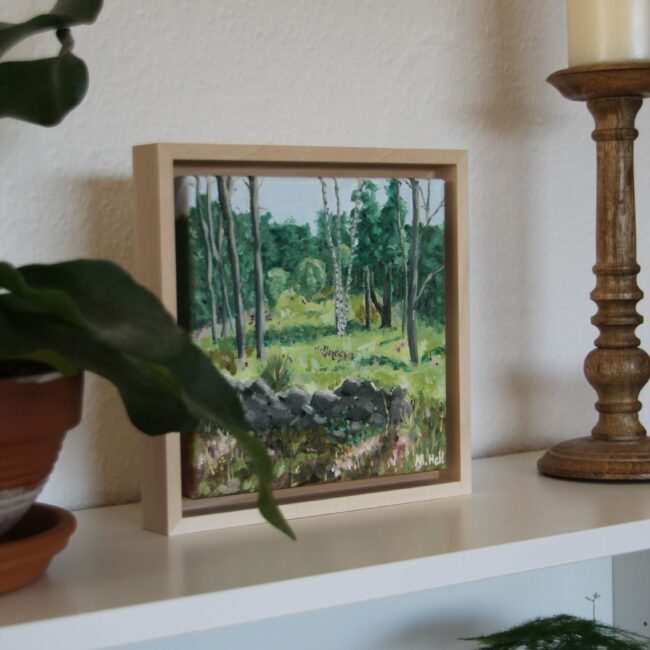 Forest scene oil painting with candle by Mareike Heil